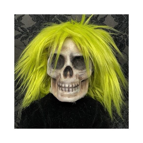 OOAK Creepy Odd 16” Skeleton Head Horror Spooky Scary Halloween Artist Art - Picture 7 of 10